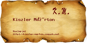 Kiszler Márton névjegykártya