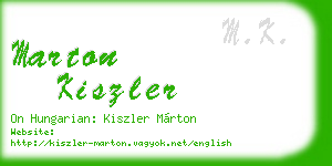 marton kiszler business card