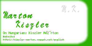 marton kiszler business card